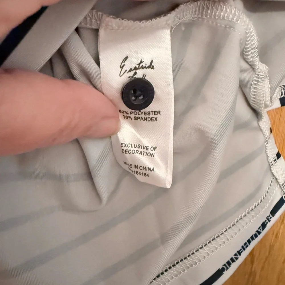 Eastside Be Authentic Golf Striped Navy and Grey Polo Shirt